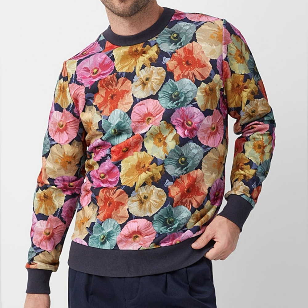 Simons x Liberty of London Floral Crewneck Cotton Sweatshirt Size M